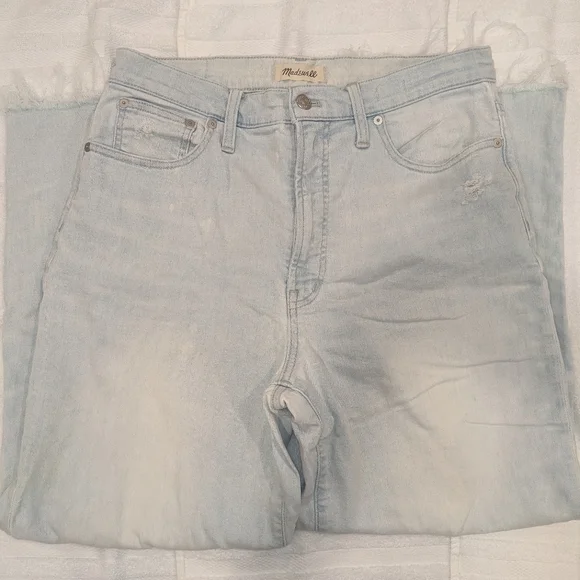 Madewell perfect vintage wide-leg crop light wash, distressed lighter print - Picture 4 of 4